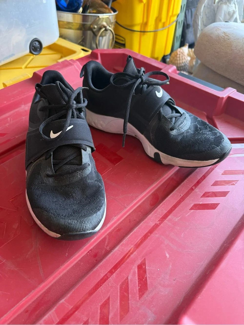 Nike Black and White Slip-On Lace Training Shoes